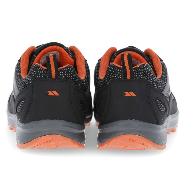 Black-Shocking Orange - Pack Shot - Trespass Mens Ricane Sneakers