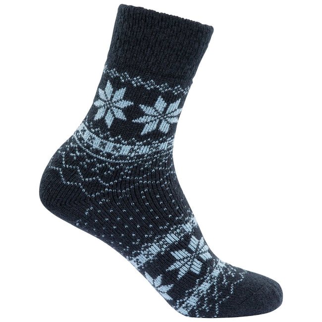 Navy - Back - Trespass Womens-Ladies Neele Knitted Boot Socks