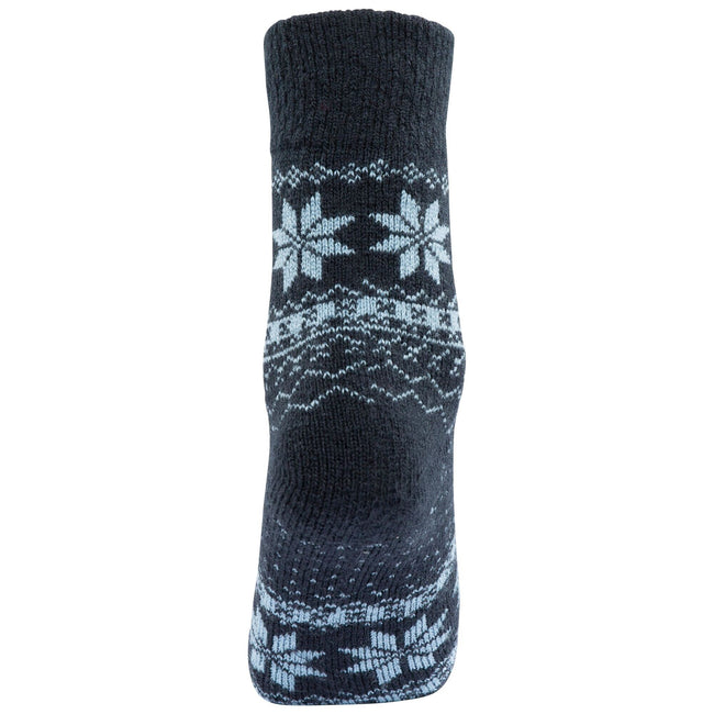 Navy - Side - Trespass Womens-Ladies Neele Knitted Boot Socks