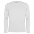 White - Front - Clique Mens Basic Active Long-Sleeved T-Shirt