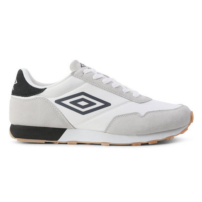 White-Carbon-High Rise Gray - Side - Umbro Mens Karts Suede Sneakers
