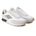 White-Carbon-High Rise Gray - Front - Umbro Mens Karts Suede Sneakers