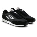 Black-White-High Rise Gray - Front - Umbro Mens Karts Suede Sneakers