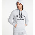 Grey Marl-Black - Side - Umbro Mens Stacked Logo Hoodie