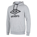 Grey Marl-Black - Front - Umbro Mens Stacked Logo Hoodie