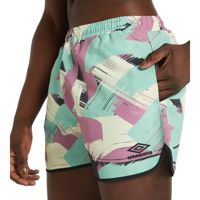 Cassis-Soft Yellow-Aqua Mint - Side - Umbro Mens Expression Swim Shorts