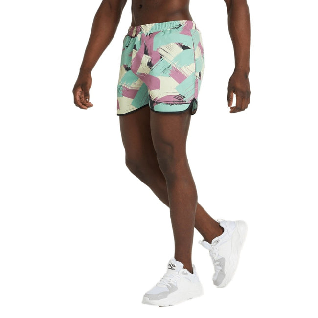 Cassis-Soft Yellow-Aqua Mint - Front - Umbro Mens Expression Swim Shorts