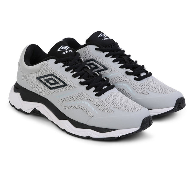 High Rise Gray-Black-White - Front - Umbro Mens Impulsa Sneakers