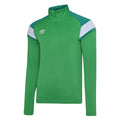 Emerald-Lush Meadows-Brilliant White - Front - Umbro Childrens-Kids Half Zip Jersey