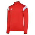 Vermillion-Chili Pepper Red-Brilliant White - Front - Umbro Childrens-Kids Half Zip Jersey