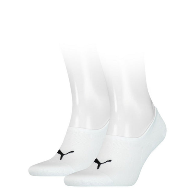 White - Front - Puma Mens Logo Trainer Socks (Pack Of 2)