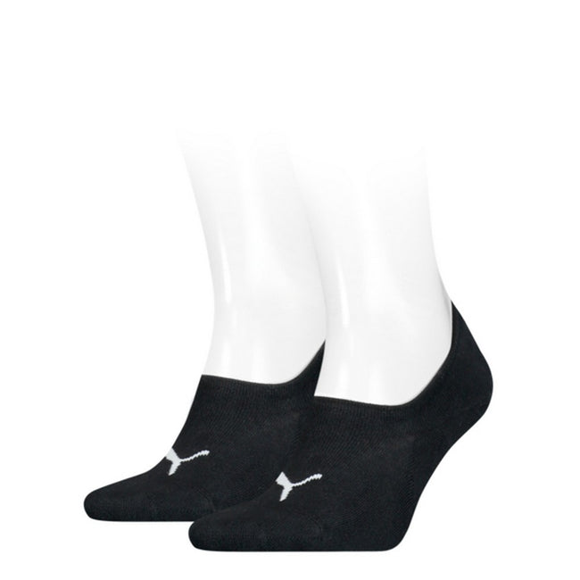 Black - Front - Puma Mens Logo Trainer Socks (Pack Of 2)