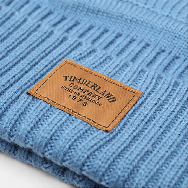 Baby Blue - Side - Timberland Mens Gulf Beach Ribbed Beanie